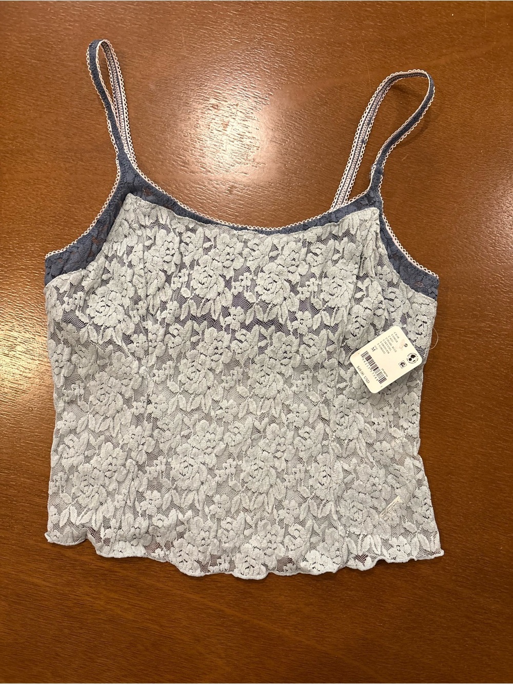 Free people Lace Camisole Tank Top - Light Blue - Picture 4 of 6